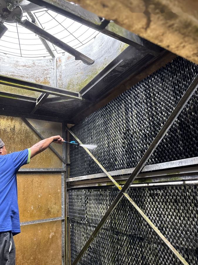 Cooling tower service and belt inspection, photo 1