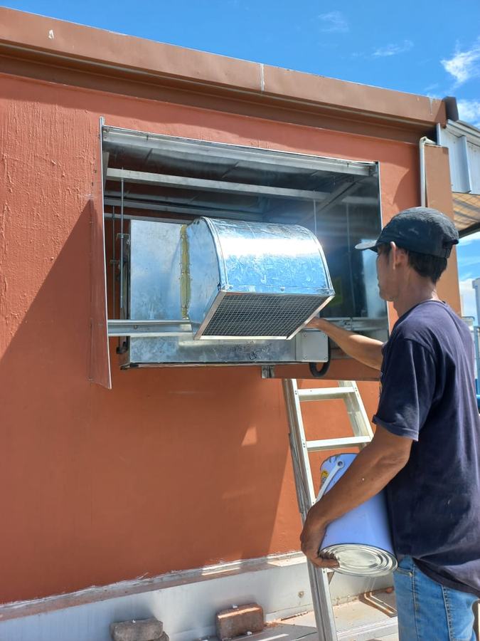 Duct work and ventilation fan installation, photo 1